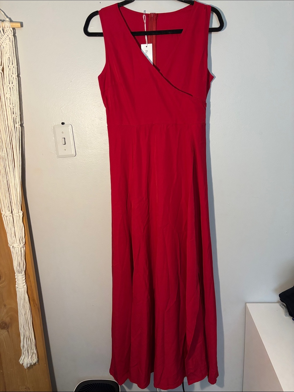 Elegant Sleeveless Red Maxi wrap Dress